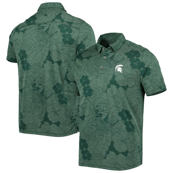 gb~[on} Y |Vc gbvX Michigan State Spartans Tommy Bahama Miramar Blooms Polo Green