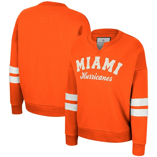 コロシアム レディース パーカー・スウェットシャツ アウター Miami Hurricanes Colosseum Women's Perfect Date?Notch Neck Pullover Sweatshirt Orange