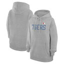 カールバンクス レディース パーカー・スウェットシャツ アウター Philadelphia 76ers GIII 4Her by Carl Banks Women's Bedazzled Pullover Hoodie Heather Gray