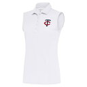 アンティグア レディース ポロシャツ トップス Minnesota Twins Antigua Women's Sleeveless Tribute Polo White