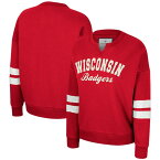 コロシアム レディース パーカー・スウェットシャツ アウター Wisconsin Badgers Colosseum Women's Perfect Date?Notch Neck Pullover Sweatshirt Red