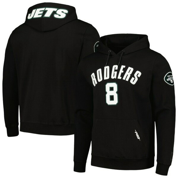 プロスタンダード メンズ パーカー スウェットシャツ アウター Aaron Rodgers New York Jets Pro Standard Player Name Number Pullover Hoodie Black