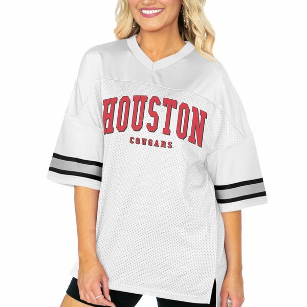 ゲームデイ レディース Tシャツ トップス Houston Cougars Gameday Couture Women's Option Play Oversized Mesh Fashion Jersey White