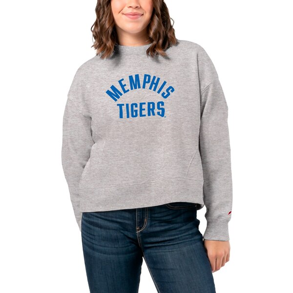 リーグカレッジエイトウェア レディース パーカー・スウェットシャツ アウター Memphis Tigers League Collegiate Wear Women's 1636 Boxy Pullover Sweatshirt Ash