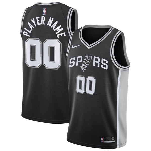 ナイキ メンズ ユニフォーム トップス San Antonio Spurs Nike Swingman Custom Jersey Black Icon Edition