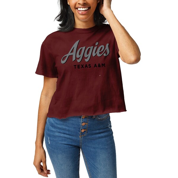 リーグカレッジエイトウェア レディース Tシャツ トップス Texas A M Aggies League Collegiate Wear Women 039 s Clothesline Cropped TShirt Maroon