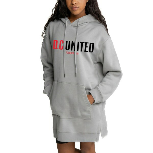 ゲームデイ レディース パーカー・スウェットシャツ アウター D.C. United Gameday Couture Women's Side Split Hoodie Dress Gray