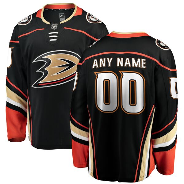 եʥƥ  ˥ե ȥåץ Anaheim Ducks Fanatics Branded Home Breakaway Custom Jersey Black
