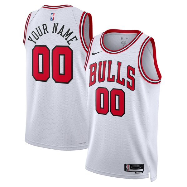 ナイキ メンズ ユニフォーム トップス Chicago Bulls Nike Unisex Swingman Custom Jersey White Association Edition