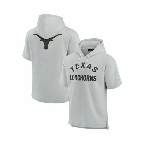 ファナティクス シグネチャー レディース パーカー・スウェットシャツ アウター Men's and Women's Gray Texas Longhorns Super Soft Fleece Short Sleeve Pullover Hoodie Gray(4)