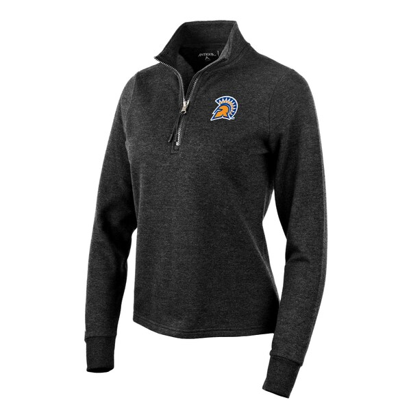 ƥ ǥ 㥱åȡ֥륾  San Jose State Spartans Antigua Women's Action QuarterZip Pullover Sweatshirt Heather Black