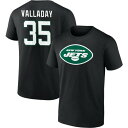 ファナティクス メンズ Tシャツ トップス New York Jets Fanatics Branded Team Authentic Personalized Name Number TShirt Black
