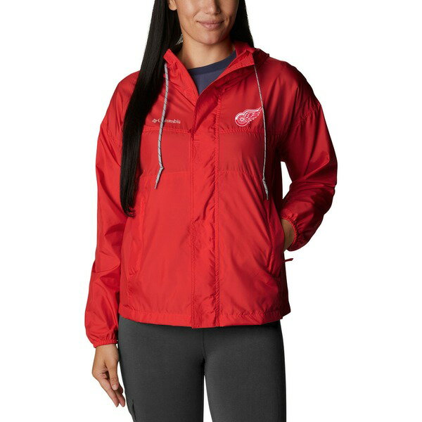 コロンビア レディース ジャケット＆ブルゾン アウター Detroit Red Wings Columbia Women's Flash Challenger FullZip Windbreaker Jacket Red