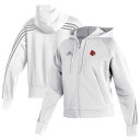 アディダス レディース パーカー スウェットシャツ アウター Louisville Cardinals adidas Women 039 s Sideline Fashion FullZip Hoodie White