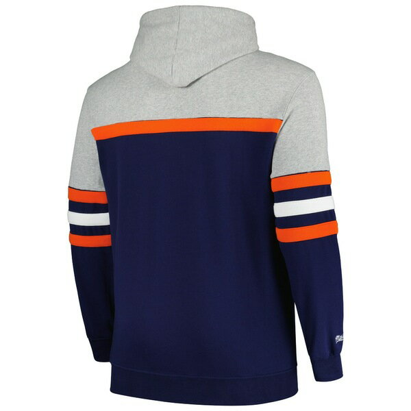 ミッチェル&ネス メンズ パーカー・スウェットシャツ アウター Chicago Bears Mitchell & Ness Big & Tall Head Coach Pullover Hoodie Heather Gray/Navy 3