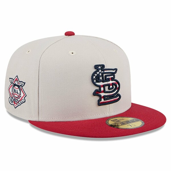 ニューエラ メンズ 帽子 アクセサリー St. Louis Cardinals New Era 2024 Fourth of July 59FIFTY Fitted Hat Khaki/Red