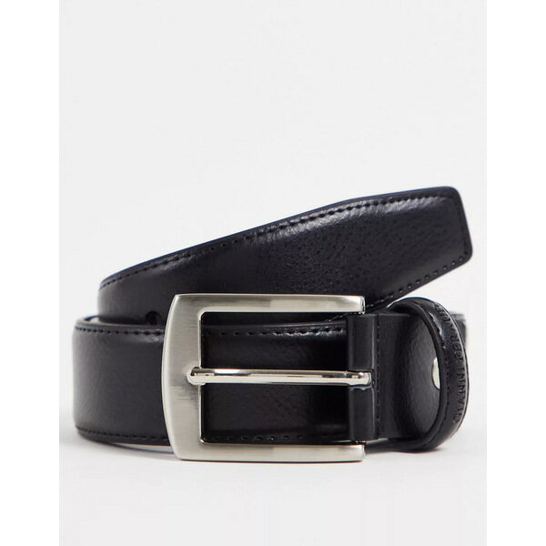 ジアーフラウド メンズ ベルト アクセサリー Gianni Feraud real leather grain effect belt in black Black