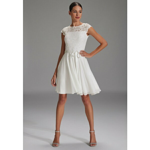 スウィング レディース ワンピース トップス MIT PAILLETTENBESETZTEM SPITZENOBERTEIL - Cocktail dress / Party dress - ivory