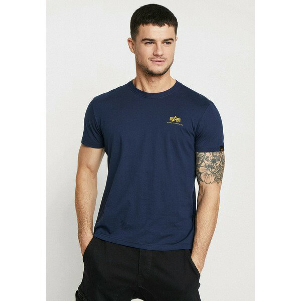 アルファインダストリーズ メンズ Tシャツ トップス SMALL LOGO - Basic T-shirt - new navy