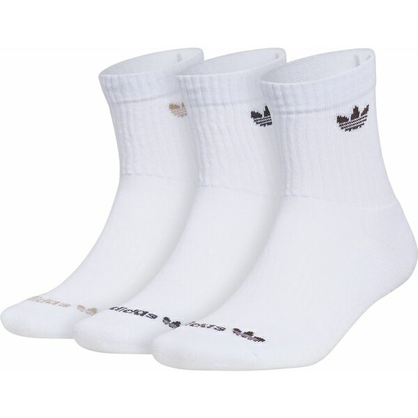 AfB_X fB[X C A_[EFA adidas Originals 3.0 Mid-Cut Crew Socks - 3 Pack White/Taupe/Java