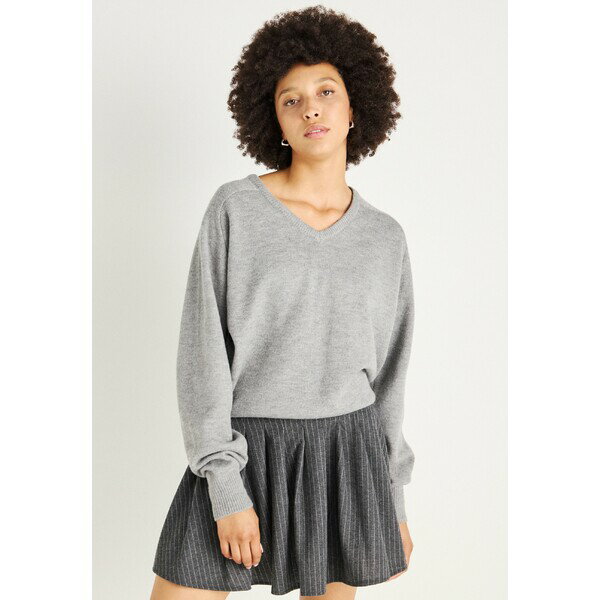ジーナ トリコット レディース ニット&セーター アウター V NECK SWEATER - Jumper - mid grey melange(4)