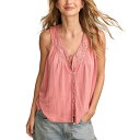 ラッキーブランド レディース カットソー トップス Women's Lace-Trim Tank Top Peach Blossom(4)