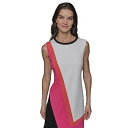 カールラガーフェルド レディース ワンピース トップス Women's Scuba A-Line Colorblocked Dress Sf Wht/fus
