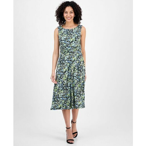 コネクテッド レディース ワンピース トップス Petite Printed Sleeveless Midi Dress Lime コネクテッド レディース ワンピース トップス Petite Printed Sleeveless Midi Dress Lime