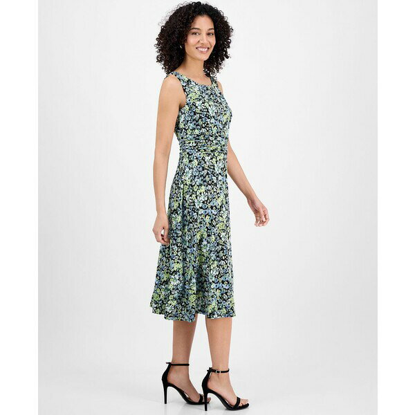コネクテッド レディース ワンピース トップス Petite Printed Sleeveless Midi Dress Lime