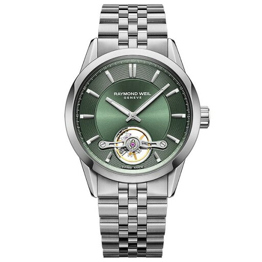 レイモンドウェイル メンズ 腕時計 アクセサリー Men's Swiss Automatic Freelancer Stainless Steel Bracelet Watch 43mm Green レイモンドウェイル メンズ 腕時計 アクセサリー Men's Swiss Automatic Freelancer Stainless Steel Bracelet Watch 43mm Green