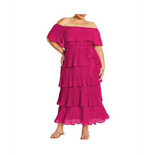 シティーシック レディース ワンピース トップス Plus Size Night Garden Dress Hot pink シティーシック レディース ワンピース トップス Plus Size Night Garden Dress Hot pink