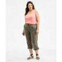 スタイルアンドコー レディース カジュアルパンツ ボトムス Plus Size D-Ring Cuffed Capri Pants, Exclusively a...