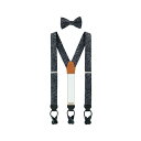 トラファルガー メンズ ベルト アクセサリー Men's Sobee Paisley Silk Brace and Bow Tie Set Black