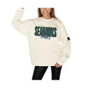 ゲームデイ レディース カットソー トップス Women's Cream Seattle Seahawks Premium Fleece Drop Shoulder Pullover Sweatshirt Cream