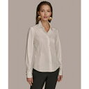 ダナ キャラン ニューヨーク レディース カットソー トップス Women's Wrist-Hardware Button-Down Shirt Cream