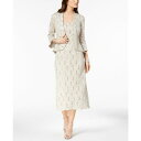 アールアンドエムリチャーズ レディース ワンピース トップス Sequined Lace Midi Dress and Jacket Champagne