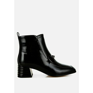 ロンンドンラグ レディース ブーツ シューズ Algol Textured Block Heel Ankle Boots Black