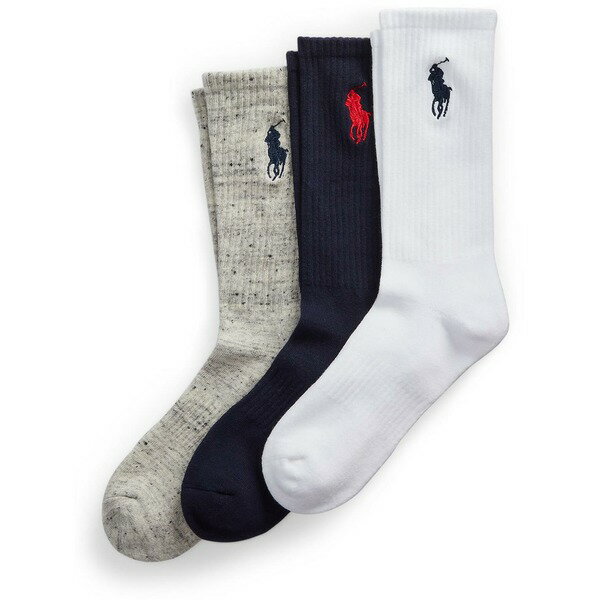 t[ Y C A_[EFA Polo Ralph Lauren 3 Pack Big Polo Pony Crew Sock