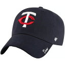 フォーティーセブン レディース 帽子 アクセサリー '47 Women's Minnesota Twins Navy Miata Clean Up Adjustable Hat -(4)