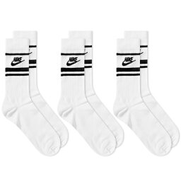 ナイキ メンズ 靴下 アンダーウェア Nike Sportswear Essential Sock - 3 Pack White
