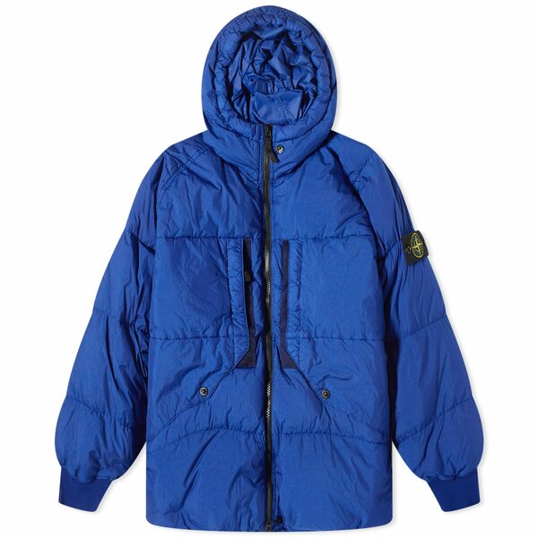 ストーンアイランド ストーンアイランド メンズ ジャケット＆ブルゾン アウター Stone Island Crinkle Reps Hooded Down Jacket Blue