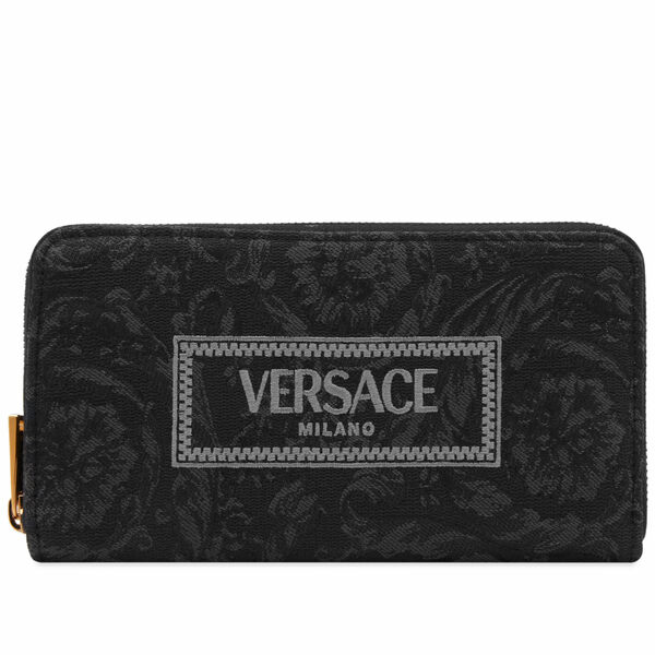 ヴェルサーチェ 財布（レディース） ヴェルサーチ レディース 財布 アクセサリー Versace Long Wallet In Embroidery Jacquard Black