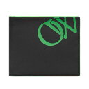 ItzCg Y z ANZT[ Off-White Logo Billfold Wallet Black