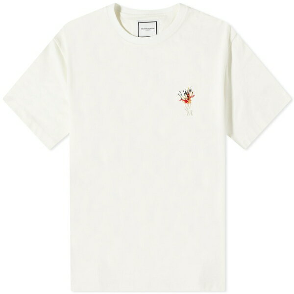 ウーヨンミ メンズ Tシャツ トップス Wooyoungmi Seoul Back Logo Mountain Graphic T-Shirt Neutrals