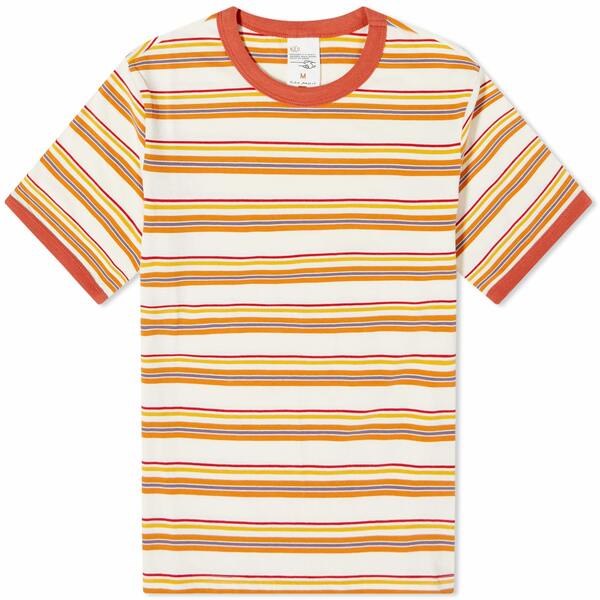 ヌーディージーンズ レディース Tシャツ トップス Nudie Jeans Lova Striped Ringer T-Shirt Orange