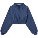 アレキサンダーワン レディース パーカー スウェットシャツ アウター Alexander Wang Shrunken Half Zip Sweat Blue