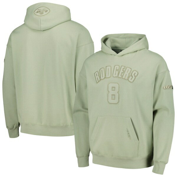 プロスタンダード メンズ パーカー スウェットシャツ アウター Aaron Rodgers New York Jets Pro Standard Player Name Number Pullover Hoodie Moss