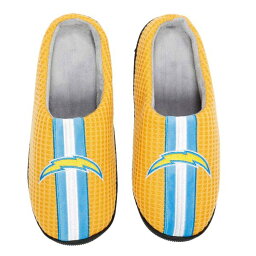 フォコ メンズ サンダル シューズ Los Angeles Chargers FOCO Team Stripe Memory Foam Slide Slippers Gold