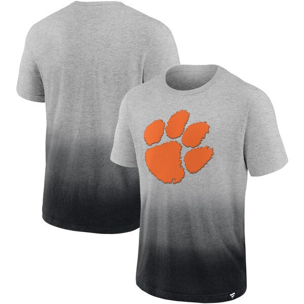 ファナティクス メンズ Tシャツ トップス Clemson Tigers Fanatics Team Ombre TShirt Heathered Gray/Black