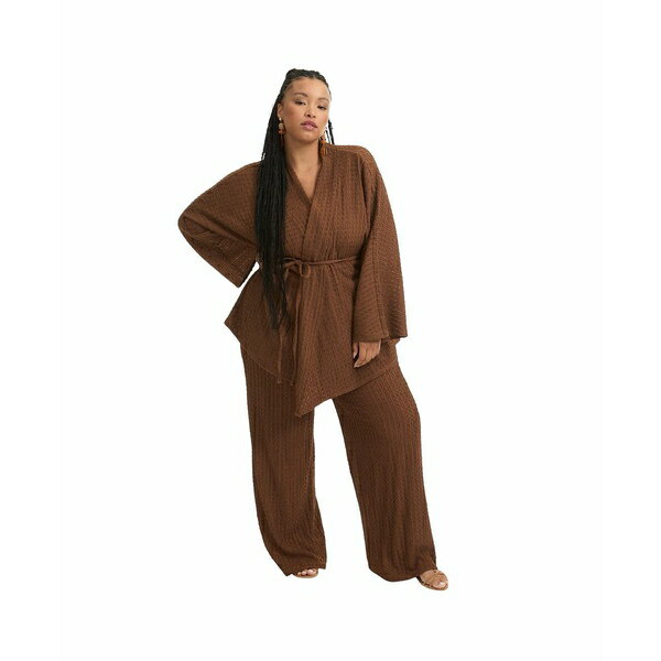 ジューン アンド ヴィー レディース ニット&セーター アウター Women's Plus Size Tie Waist Knitted K..